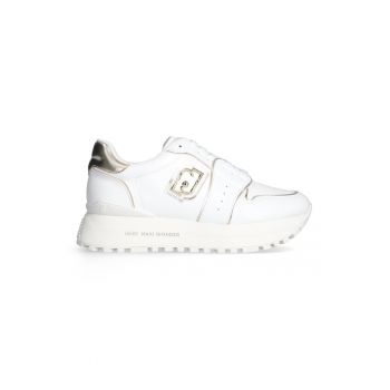 Pantofi sport din piele si piele ecologica cu talpa flatform