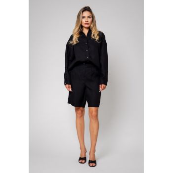 Set Camasa oversized si Pantalon scurt din 100% IN Black 13308