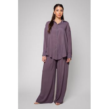 Set Gabrielle Camasa si Pantalon lung Grey Anthracite 14225