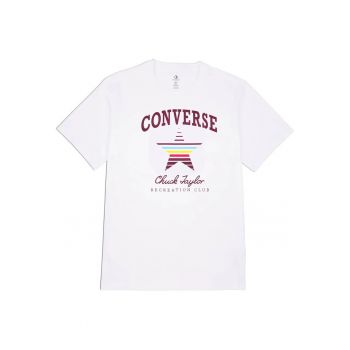 Tricou unisex din bumbac cu imprimeu logo Retro