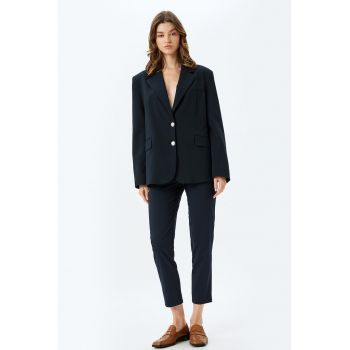 Pantaloni crop cu talie inalta