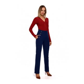 Pantaloni dama -  Poliester/Elastan - Bleumarin inchis