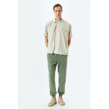 Pantaloni de bumbac cu mansete elastice