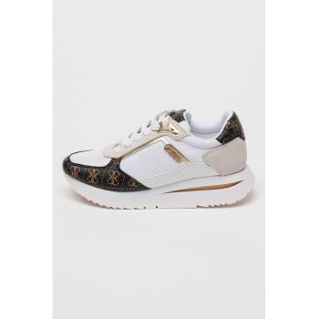 Pantofi sport cu model si garnituri din piele