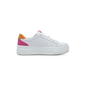 Pantofi sport de piele cu garnitura contrastanta