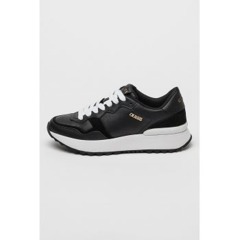 Pantofi sport din piele ecologica cu detalii logo