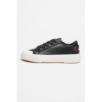 Pantofi sport din piele si piele ecologica cu talpa flatform