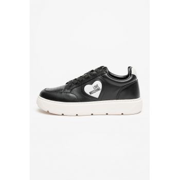 Pantofi sport flatform de piele ecologica