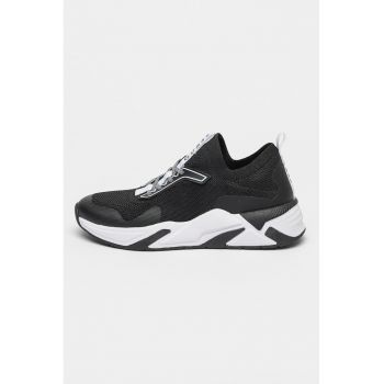 Pantofi sport slip-on cu aspect tricotat