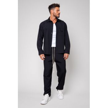 Set camasa cu nasturi si pantalon lung Black 14323