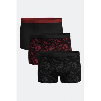 Set de boxeri cu model uni si text - 3 perechi