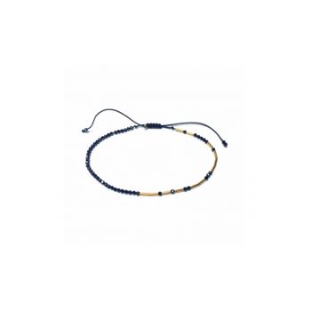 Bratara  Caviar Balck Fusion - reglabila - din aur filat de 14k/20 si spinel negru