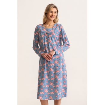 Camasa de noapte cu imprimeu floral Carmina