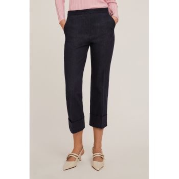 Pantaloni crop cu buzunare oblice