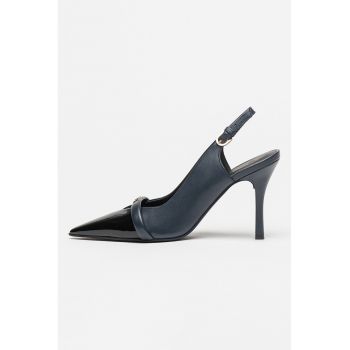 Pantofi slingback de piele cu varf ascutit