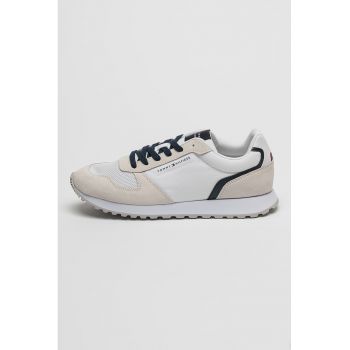 Pantofi sport cu garnituri de piele intoarsa ecologica