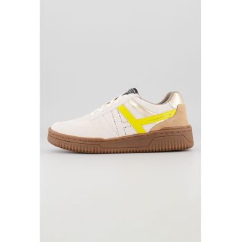 Pantofi sport de piele cu garnituri de piele intoarsa