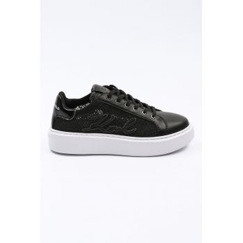 Pantofi sport de piele cu insertii de plasa