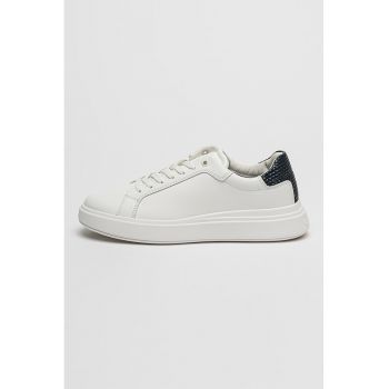 Pantofi sport de piele cu segment tesut pe spate