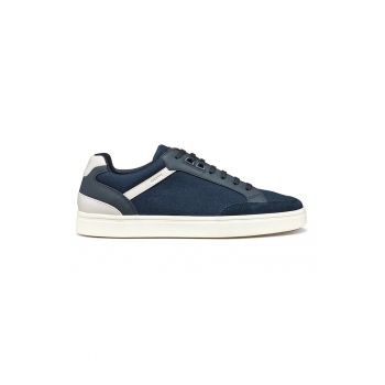 Pantofi sport de piele ecologica si material textil cu logo