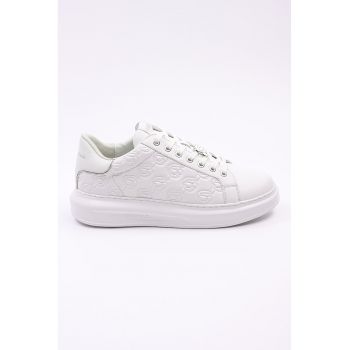 Pantofi sport din piele cu logo stantat