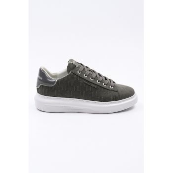 Pantofi sport din piele nabuc cu monograma in relief