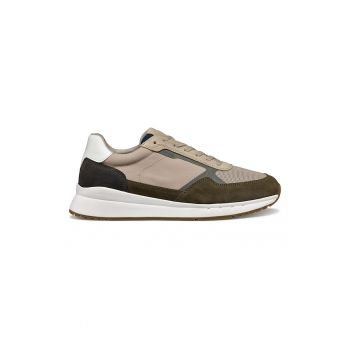 Pantofi sport uni cu insertii de piele intoarsa