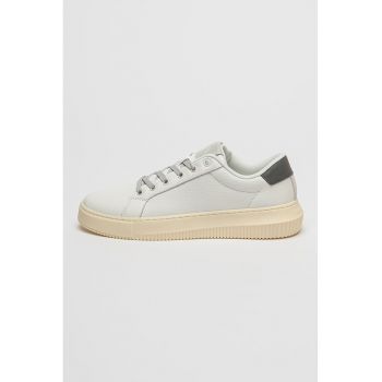 Pantofi sport wedge de piele cu siret