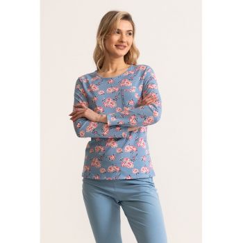 Pijama lunga cu imprimeu floral Carmina