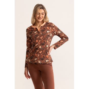 Pijama lunga cu imprimeu grafic Mineea