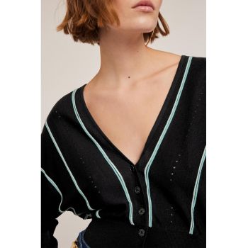 Pulover crop cu decolteu in V