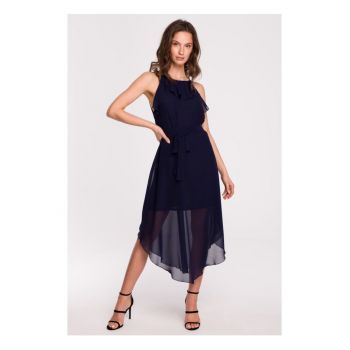 Rochie legata in jurul gatului - albastru marin - XXL