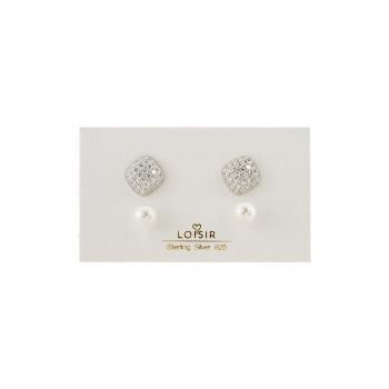 Set de cercei din argint 925 cu cristale si perle - 2 piese