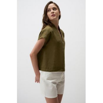 Bluza de in cu decolteu in V