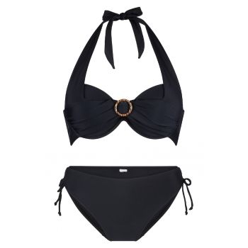Costum de baie din doua piese cu model uni
