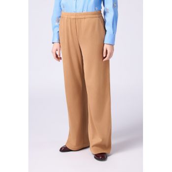 Pantaloni de piele intoarsa sintetica cu croiala ampla