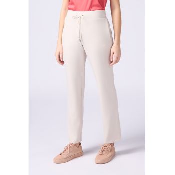 Pantaloni de trening cu croiala dreapta si snur