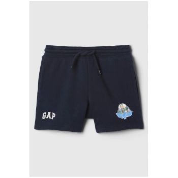 Pantaloni scurti cu imprimeu logo si snur