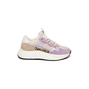 Pantofi sport cu model animal print si garnituri din piele Starlyn