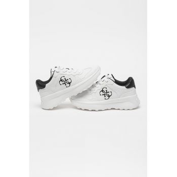 Pantofi sport de piele ecologica cu logo