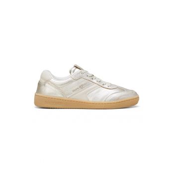 Pantofi sport de piele si varf rotund