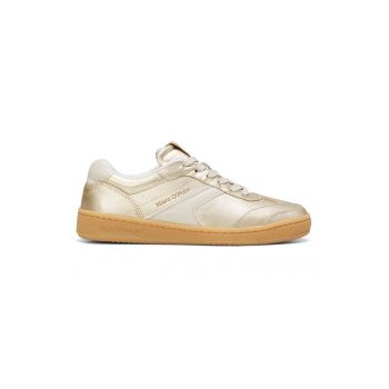 Pantofi sport de piele si varf rotund