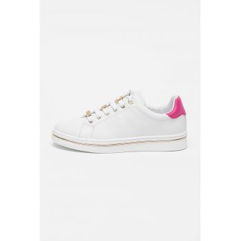 Pantofi sport din piele ecologica cu model logo