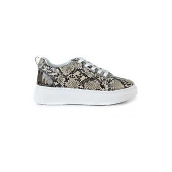 Pantofi sport din piele ecologica cu model piele de reptila