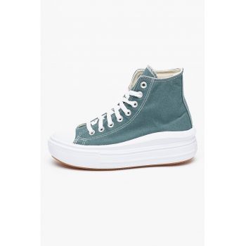 Pantofi sport flatform cu garnituri de piele intoarsa Chuck Taylor All Star