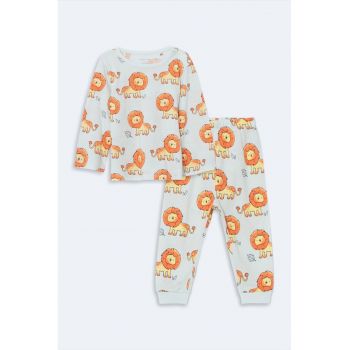 Pijama lunga cu imprimeu grafic