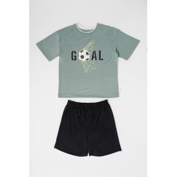 Pijama scurta cu text