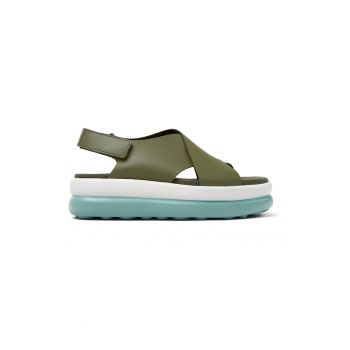 Sandale flatform de piele