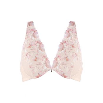 Sutien cu cupe triunghiulare si model floral