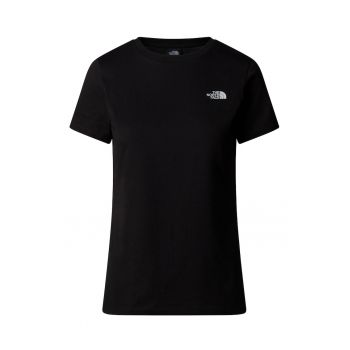Tricou cu imprimeu logo si decolteu la baza gatului